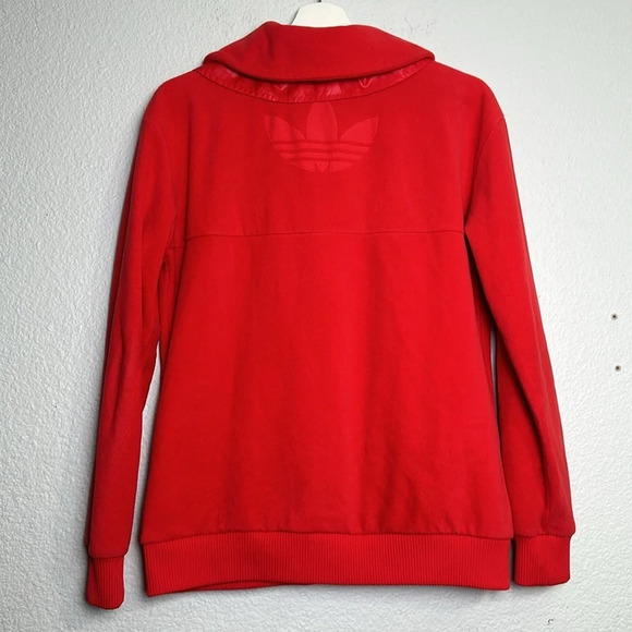 Adidas Fleece Zip Up Jacket Womens Size Large Zippered Pockets - Picture 2 of 10